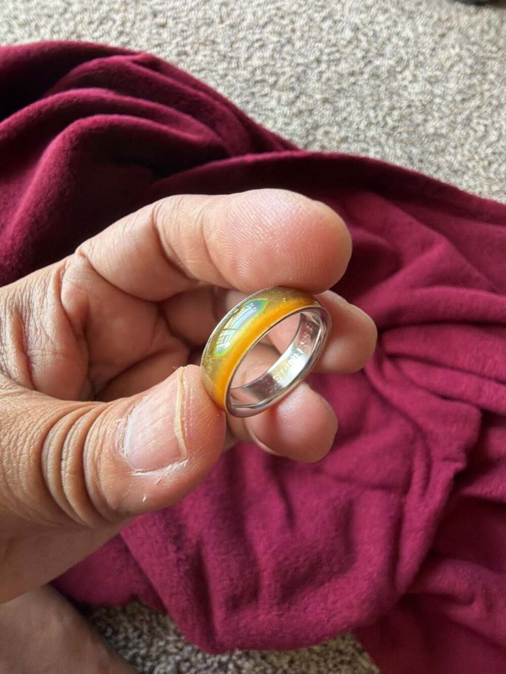 Stainless Steel Band Temperature Changing Mood Ring